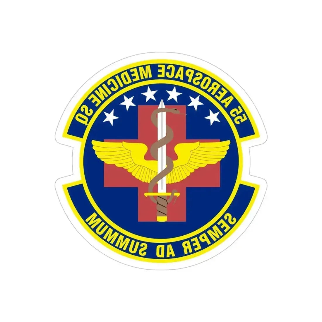 55th Aerospace Medicine Squadron (U.S. Air Force) REVERSE PRINT Transparent Die-Cut STICKER 4 Inch Die-Cut Transparent - The Sticker Space
