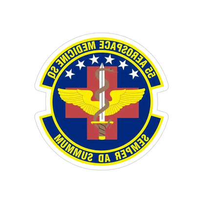 55th Aerospace Medicine Squadron (U.S. Air Force) REVERSE PRINT Transparent Die-Cut STICKER 5 Inch Die-Cut Transparent - The Sticker Space