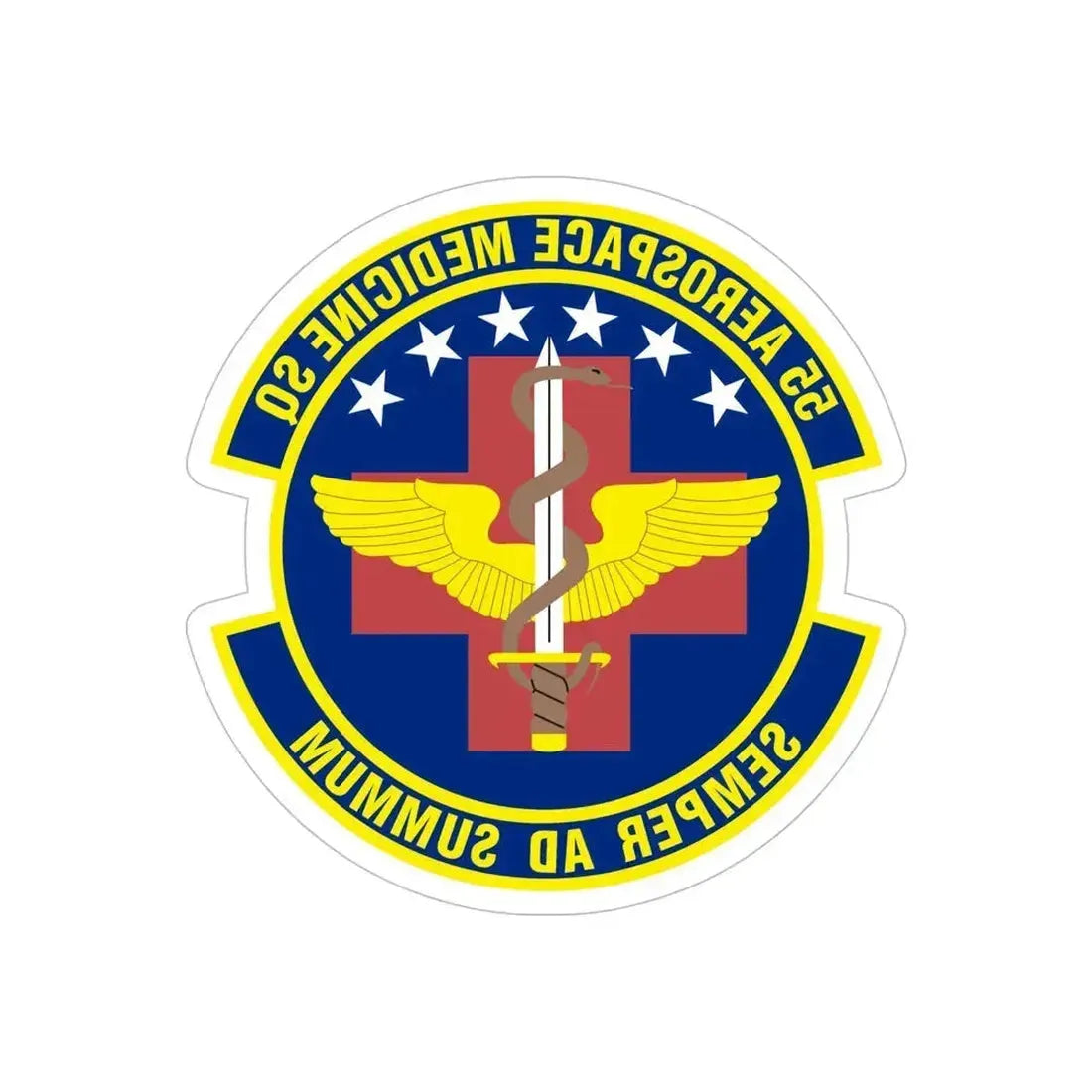 55th Aerospace Medicine Squadron (U.S. Air Force) REVERSE PRINT Transparent Die-Cut STICKER 6 Inch Die-Cut Transparent - The Sticker Space