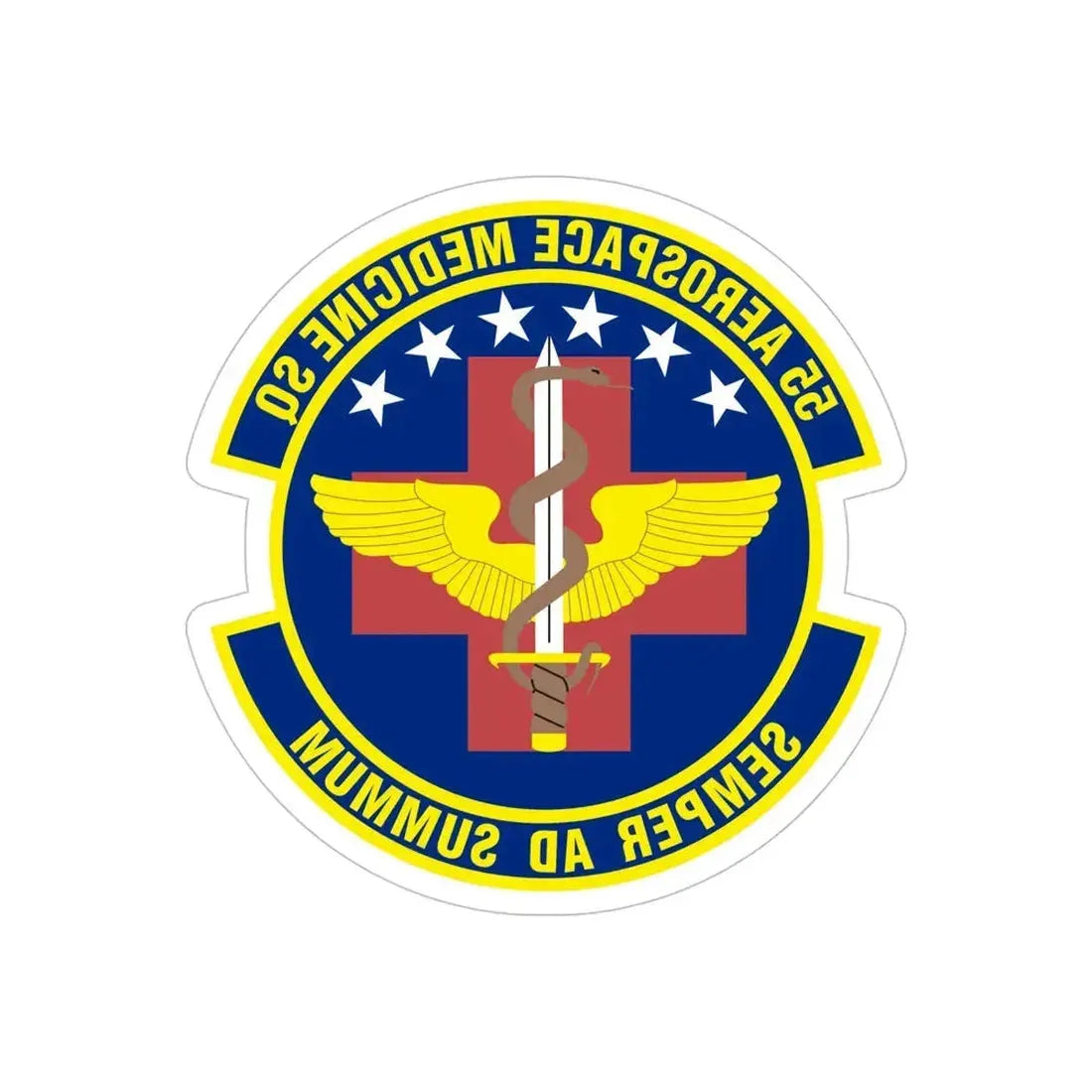 55th Aerospace Medicine Squadron (U.S. Air Force) REVERSE PRINT Transparent Die-Cut STICKER - The Sticker Space