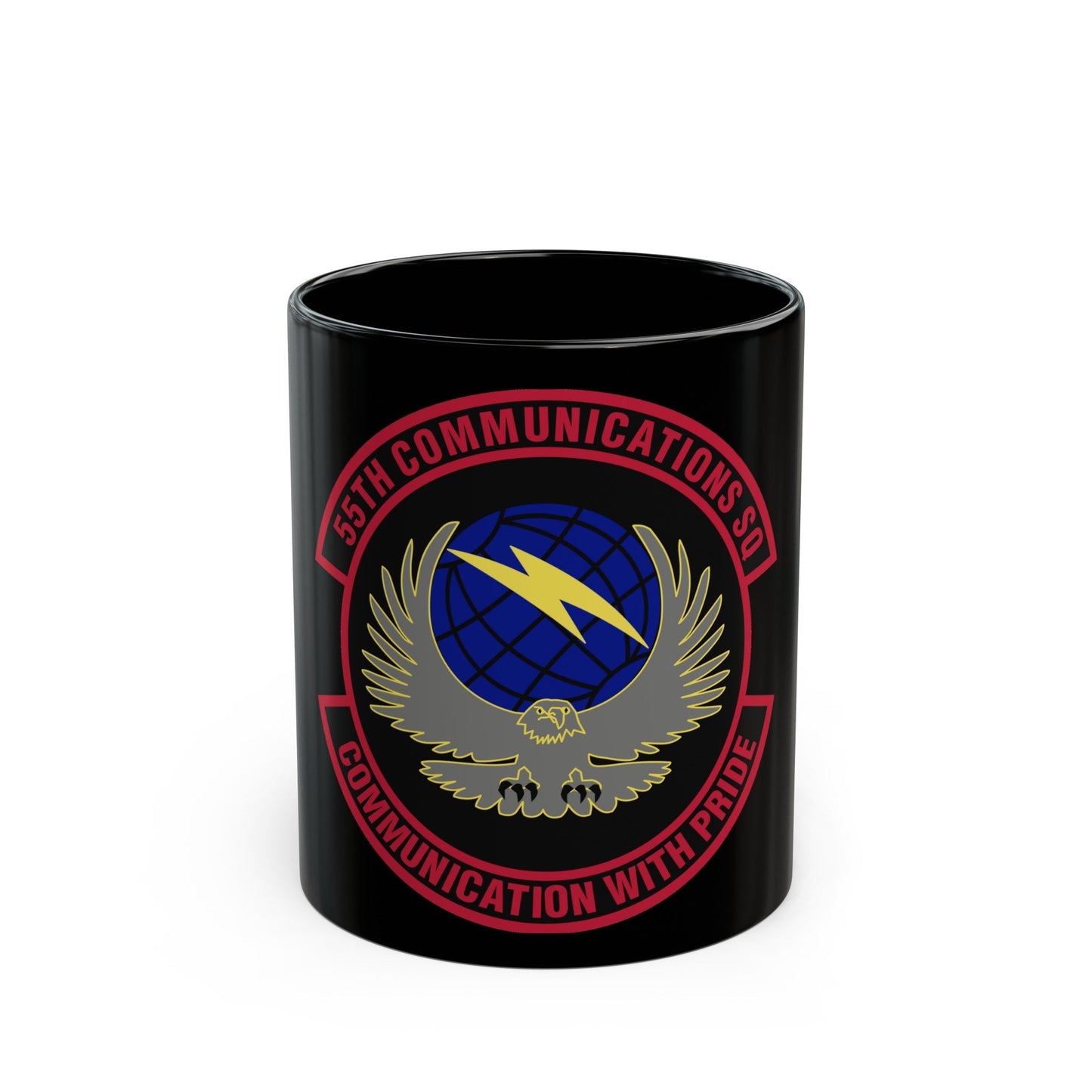 55th Communications Squadron (U.S. Air Force) Black Coffee Mug-11oz-The Sticker Space