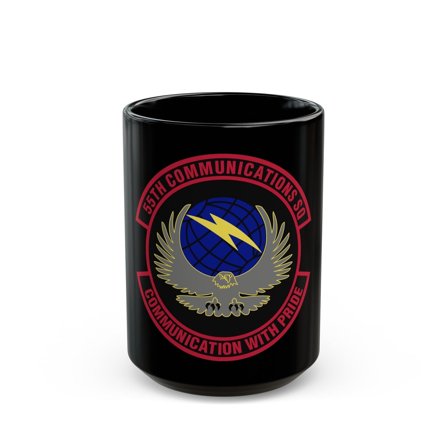 55th Communications Squadron (U.S. Air Force) Black Coffee Mug-15oz-The Sticker Space