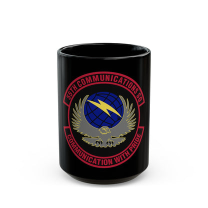 55th Communications Squadron (U.S. Air Force) Black Coffee Mug-15oz-The Sticker Space