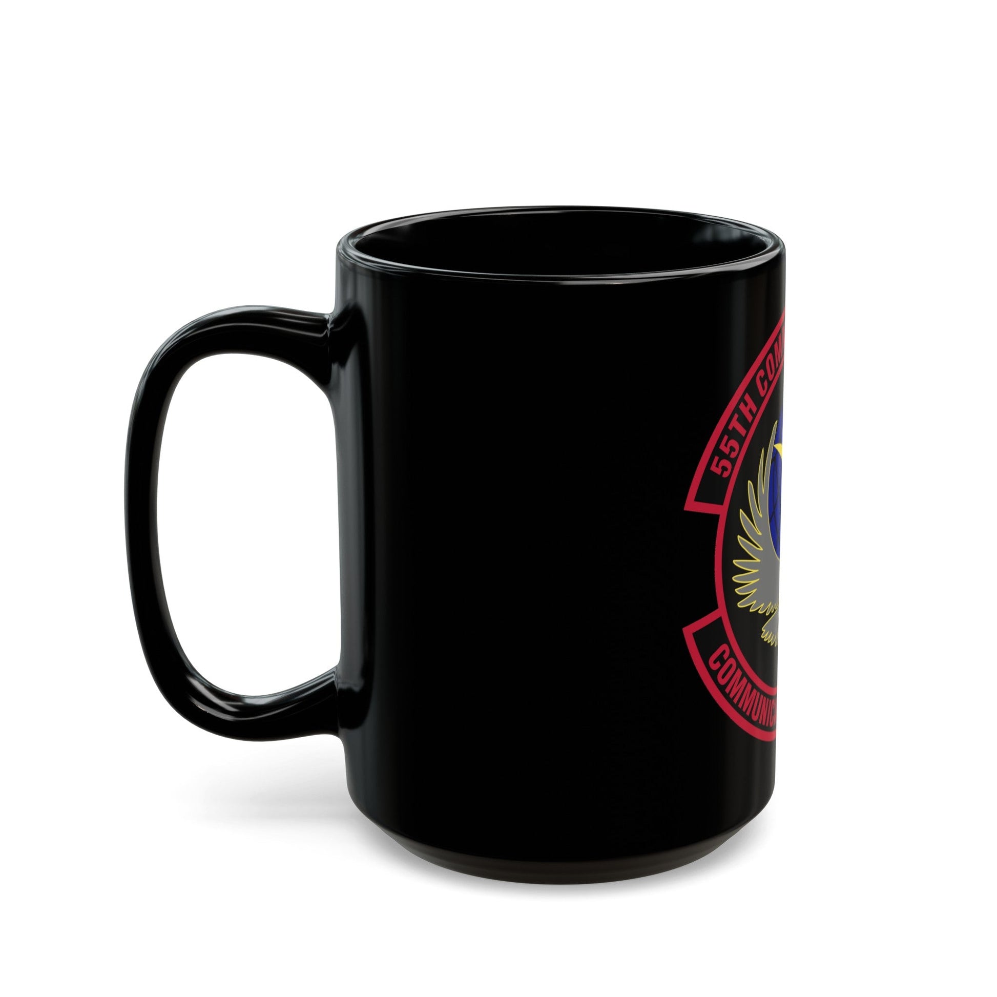 55th Communications Squadron (U.S. Air Force) Black Coffee Mug-The Sticker Space