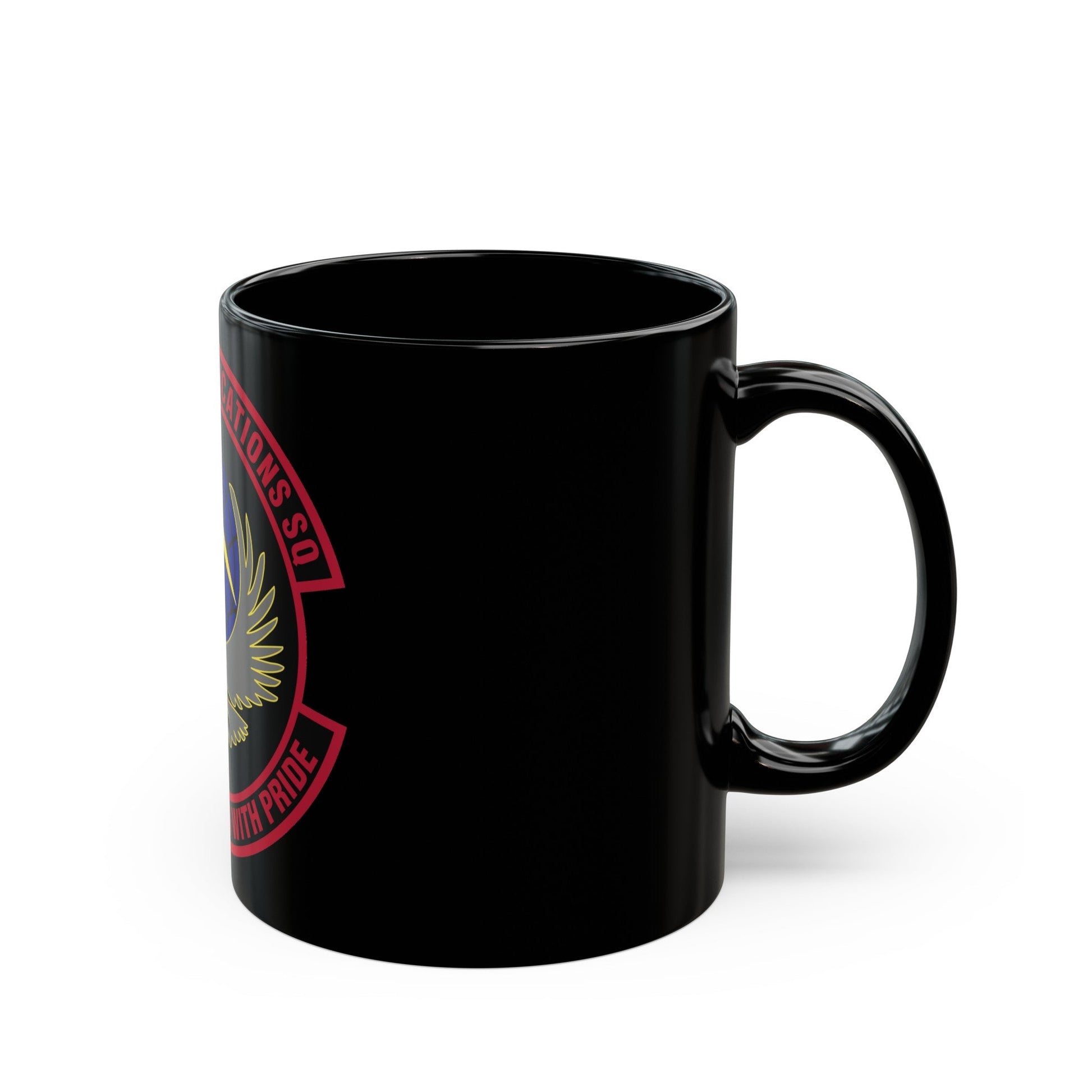 55th Communications Squadron (U.S. Air Force) Black Coffee Mug-The Sticker Space