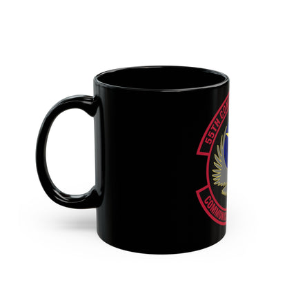 55th Communications Squadron (U.S. Air Force) Black Coffee Mug-The Sticker Space