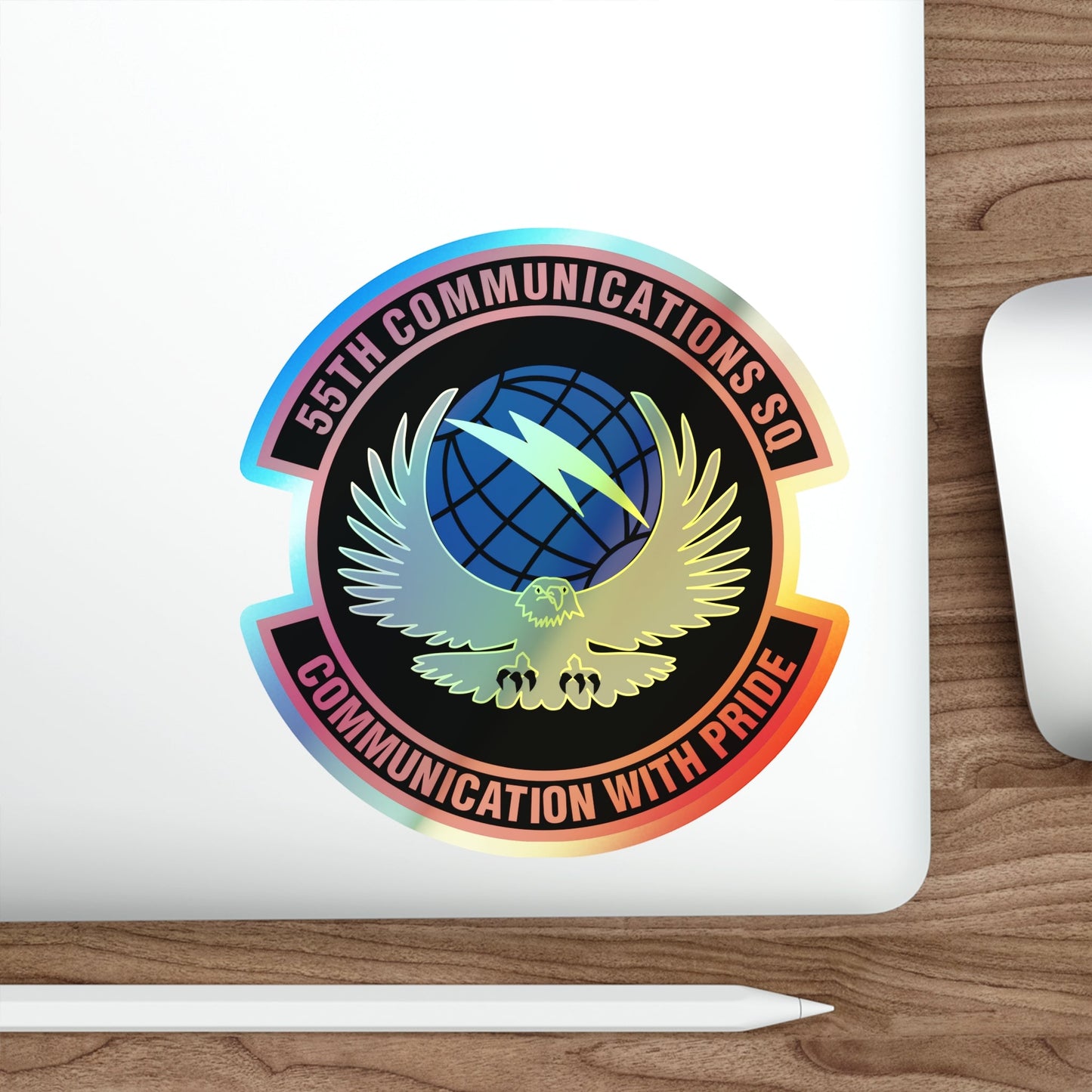 55th Communications Squadron (U.S. Air Force) Holographic STICKER Die-Cut Vinyl Decal-The Sticker Space