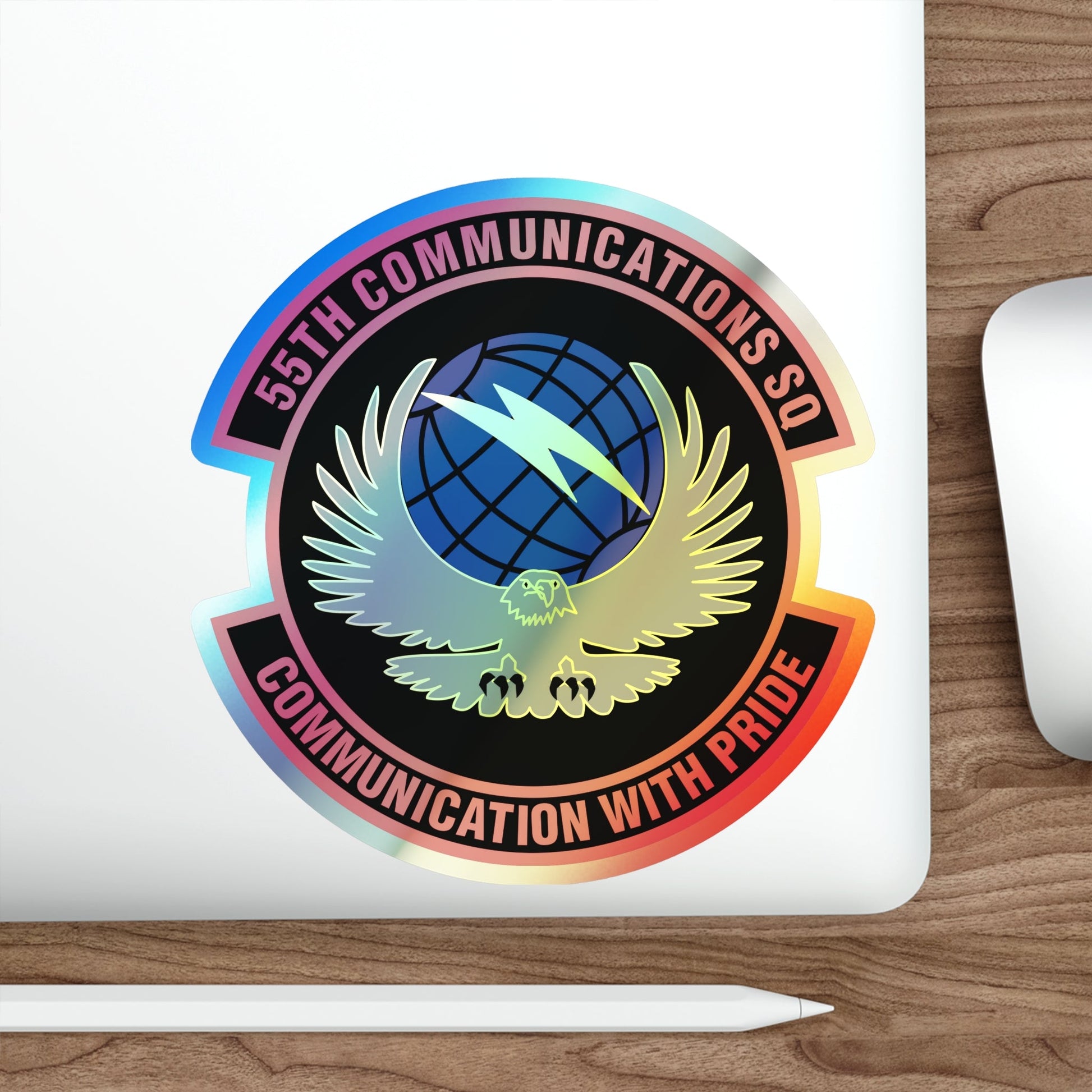 55th Communications Squadron (U.S. Air Force) Holographic STICKER Die-Cut Vinyl Decal-The Sticker Space