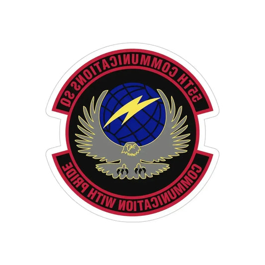 55th Communications Squadron (U.S. Air Force) REVERSE PRINT Transparent Die-Cut STICKER 6 Inch Die-Cut Transparent - The Sticker Space