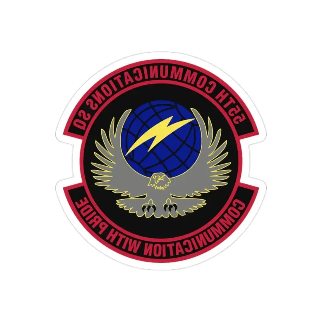 55th Communications Squadron (U.S. Air Force) REVERSE PRINT Transparent Die-Cut STICKER - The Sticker Space