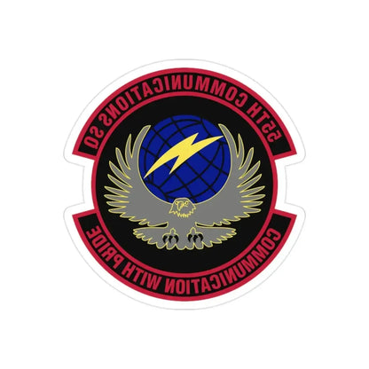 55th Communications Squadron (U.S. Air Force) REVERSE PRINT Transparent Die-Cut STICKER - The Sticker Space