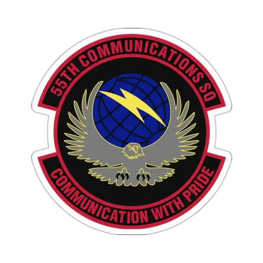 55th Communications Squadron (U.S. Air Force) STICKER Vinyl Kiss-Cut Decal 2 Inch White - The Sticker Space