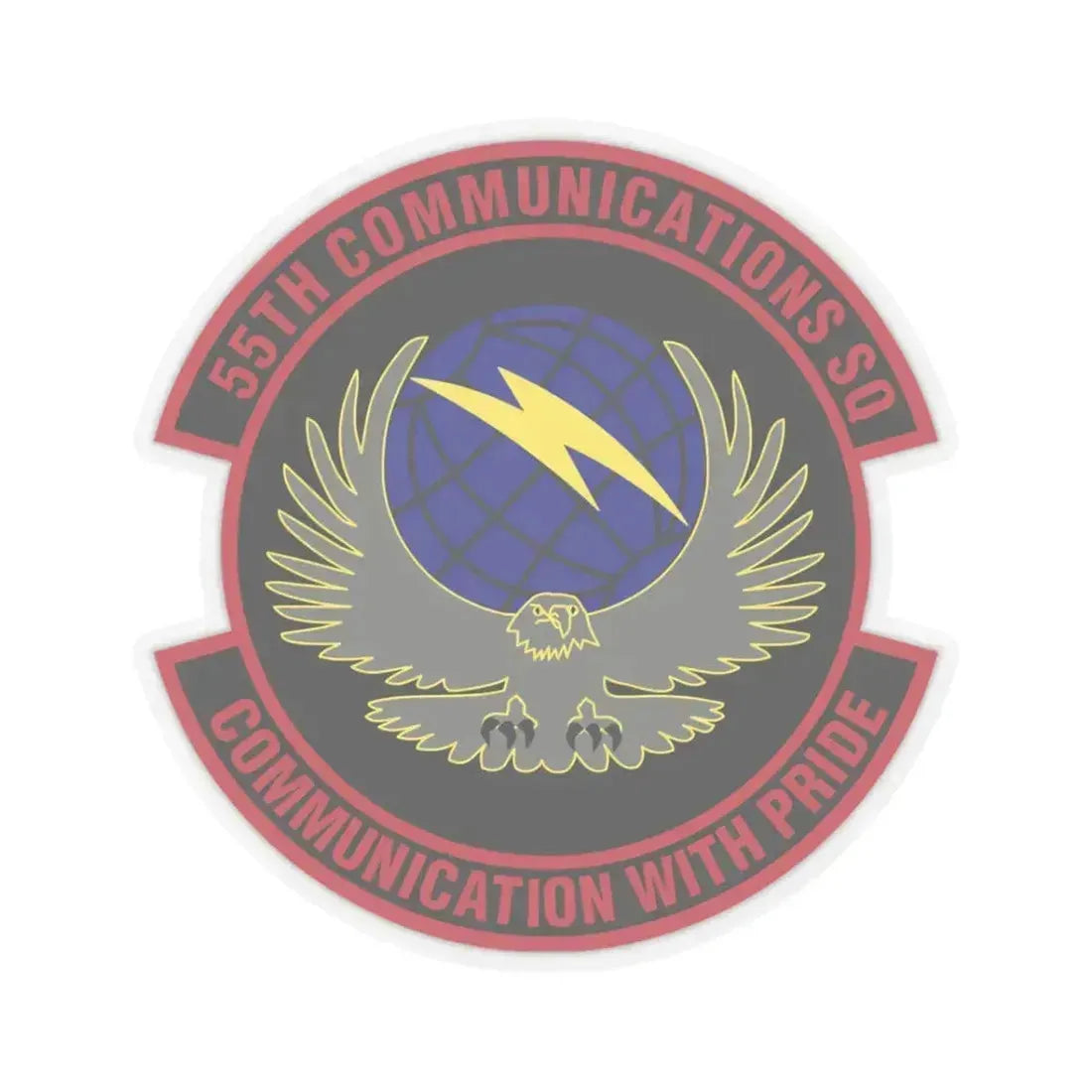 55th Communications Squadron (U.S. Air Force) STICKER Vinyl Kiss-Cut Decal 3 Inch Transparent - The Sticker Space