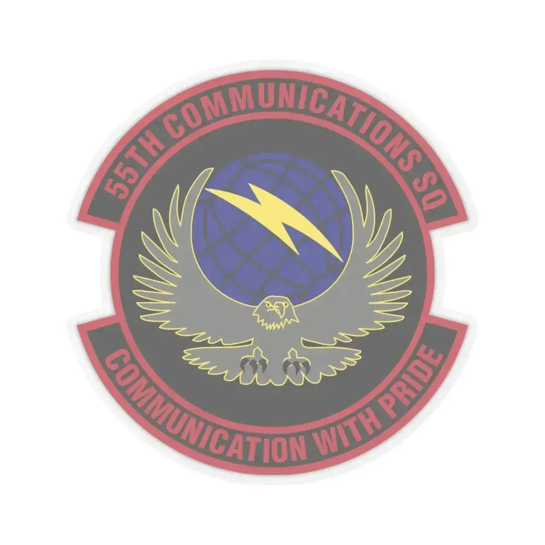 55th Communications Squadron (U.S. Air Force) STICKER Vinyl Kiss-Cut Decal 4 Inch Transparent - The Sticker Space