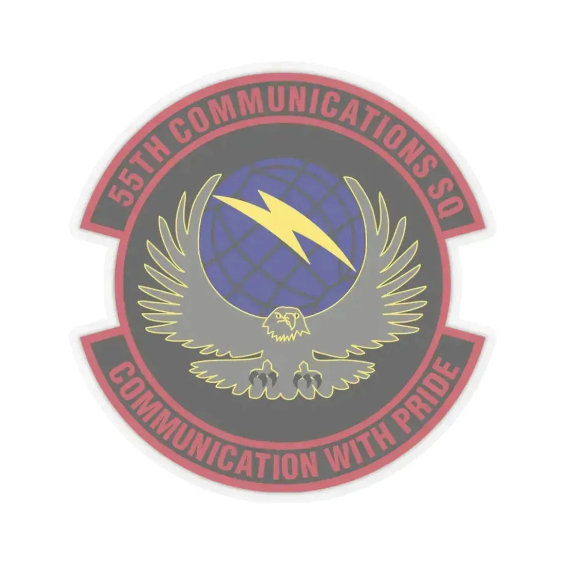 55th Communications Squadron (U.S. Air Force) STICKER Vinyl Kiss-Cut Decal 6 Inch Transparent - The Sticker Space