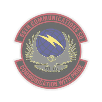 55th Communications Squadron (U.S. Air Force) STICKER Vinyl Kiss-Cut Decal 6 Inch Transparent - The Sticker Space