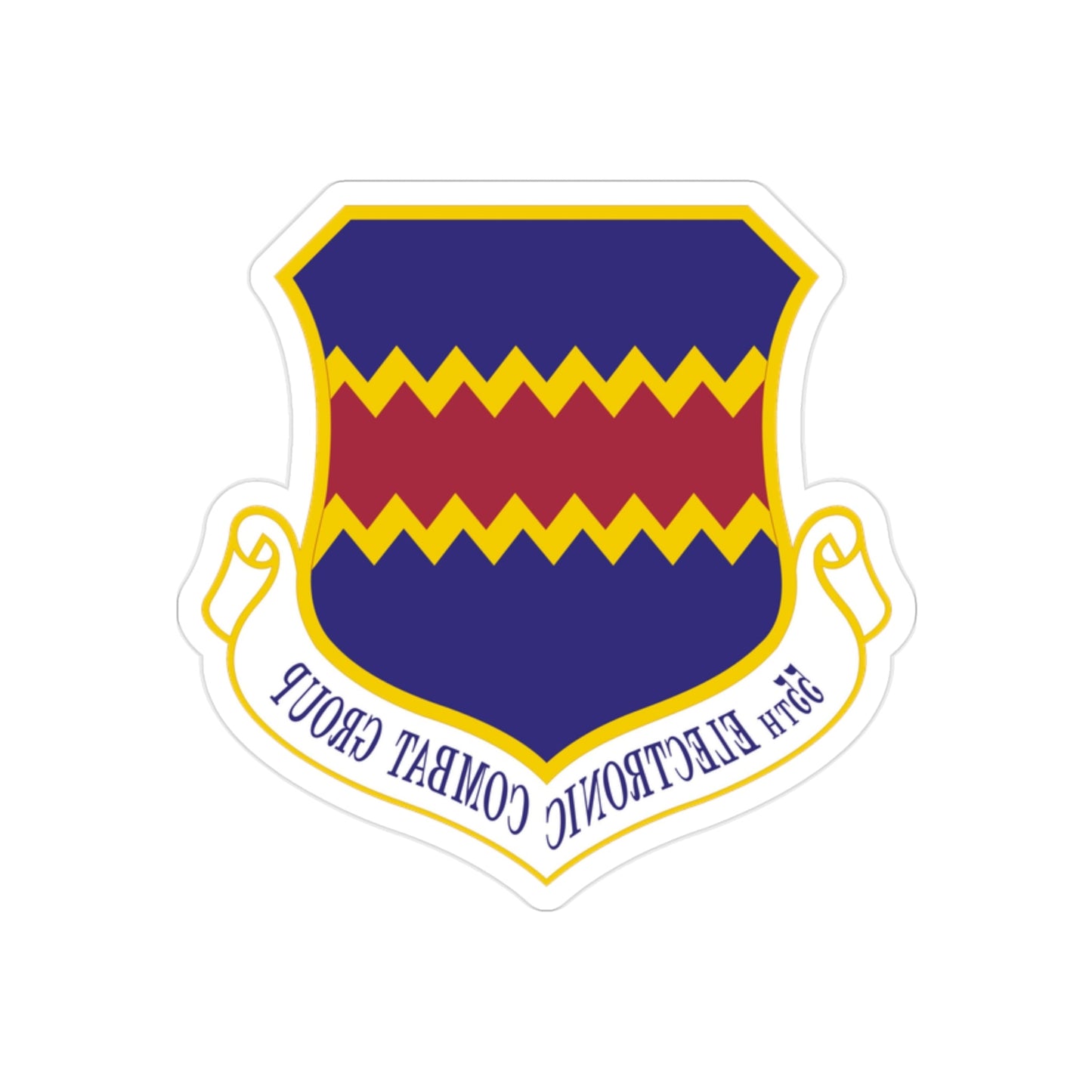 55th Electronic Combat Group (U.S. Air Force) REVERSE PRINT Transparent STICKER-2" × 2"-The Sticker Space