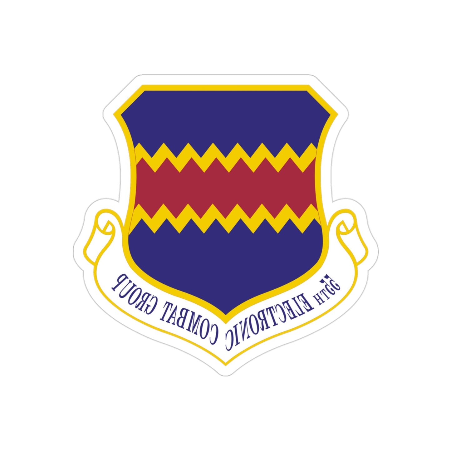 55th Electronic Combat Group (U.S. Air Force) REVERSE PRINT Transparent STICKER-3" × 3"-The Sticker Space