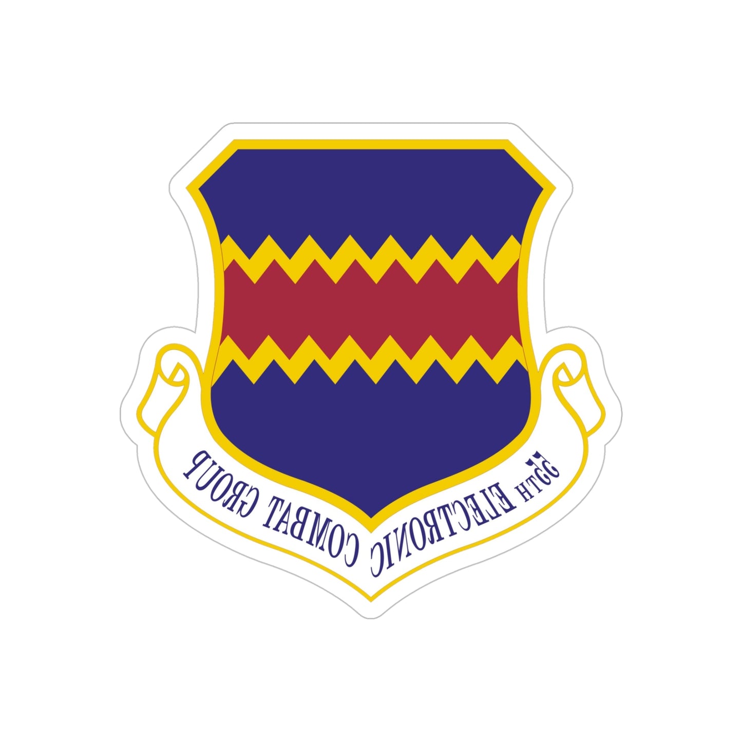 55th Electronic Combat Group (U.S. Air Force) REVERSE PRINT Transparent STICKER-5" × 5"-The Sticker Space