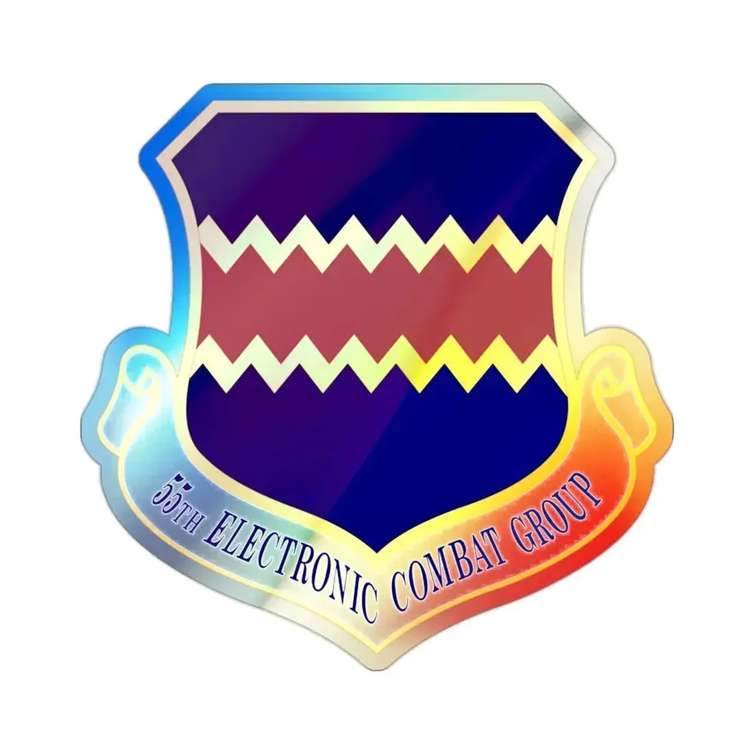55th Electronic Combat Group (U.S. Air Force) Holographic STICKER Die-Cut Vinyl Decal 2 Inch Holographic - The Sticker Space