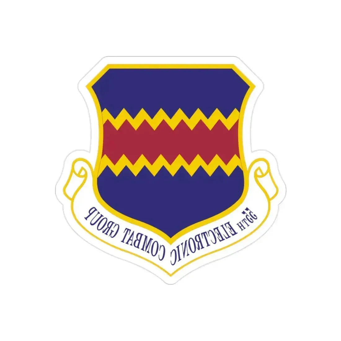 55th Electronic Combat Group (U.S. Air Force) REVERSE PRINT Transparent Die-Cut STICKER 2 Inch Die-Cut Transparent - The Sticker Space