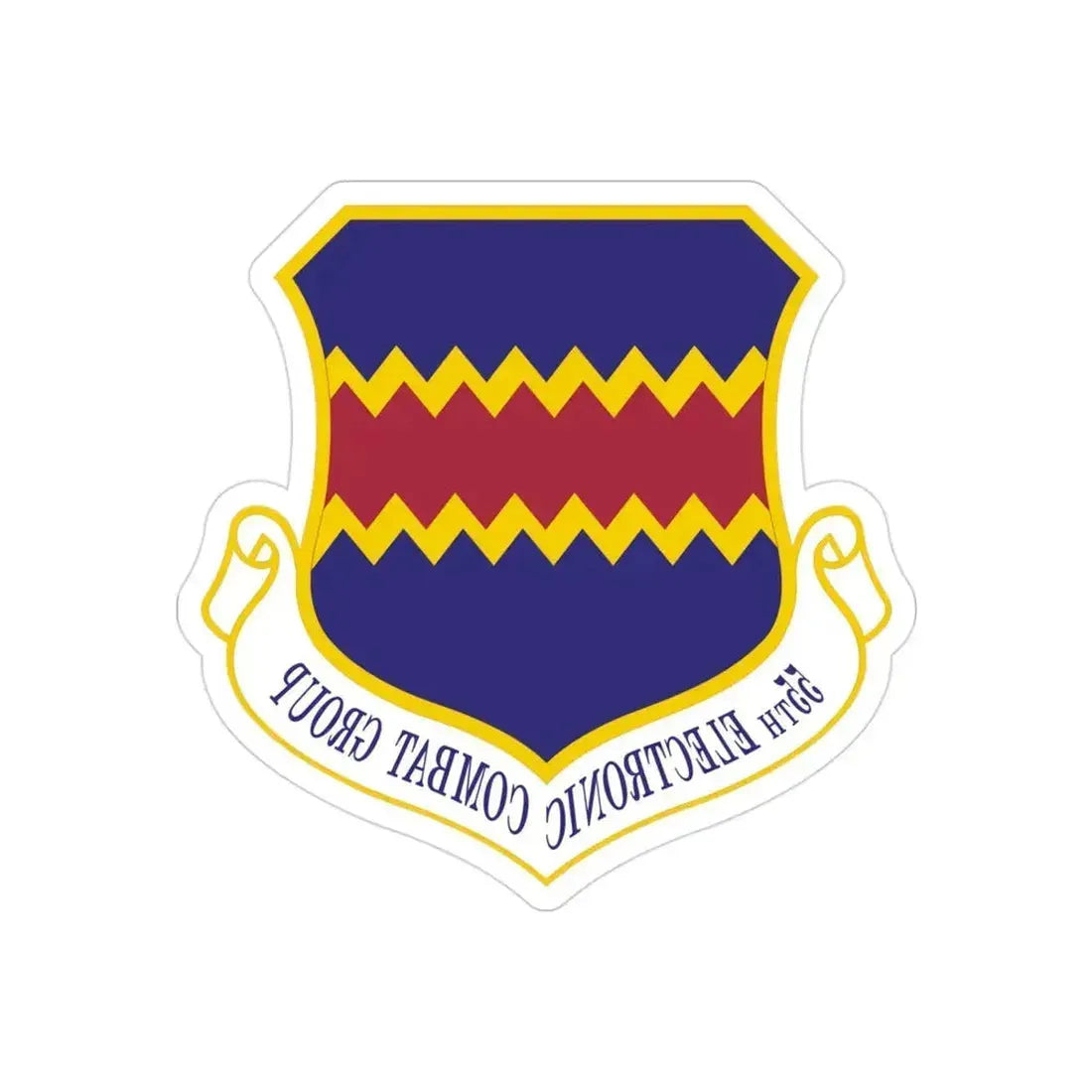 55th Electronic Combat Group (U.S. Air Force) REVERSE PRINT Transparent Die-Cut STICKER 3 Inch Die-Cut Transparent - The Sticker Space