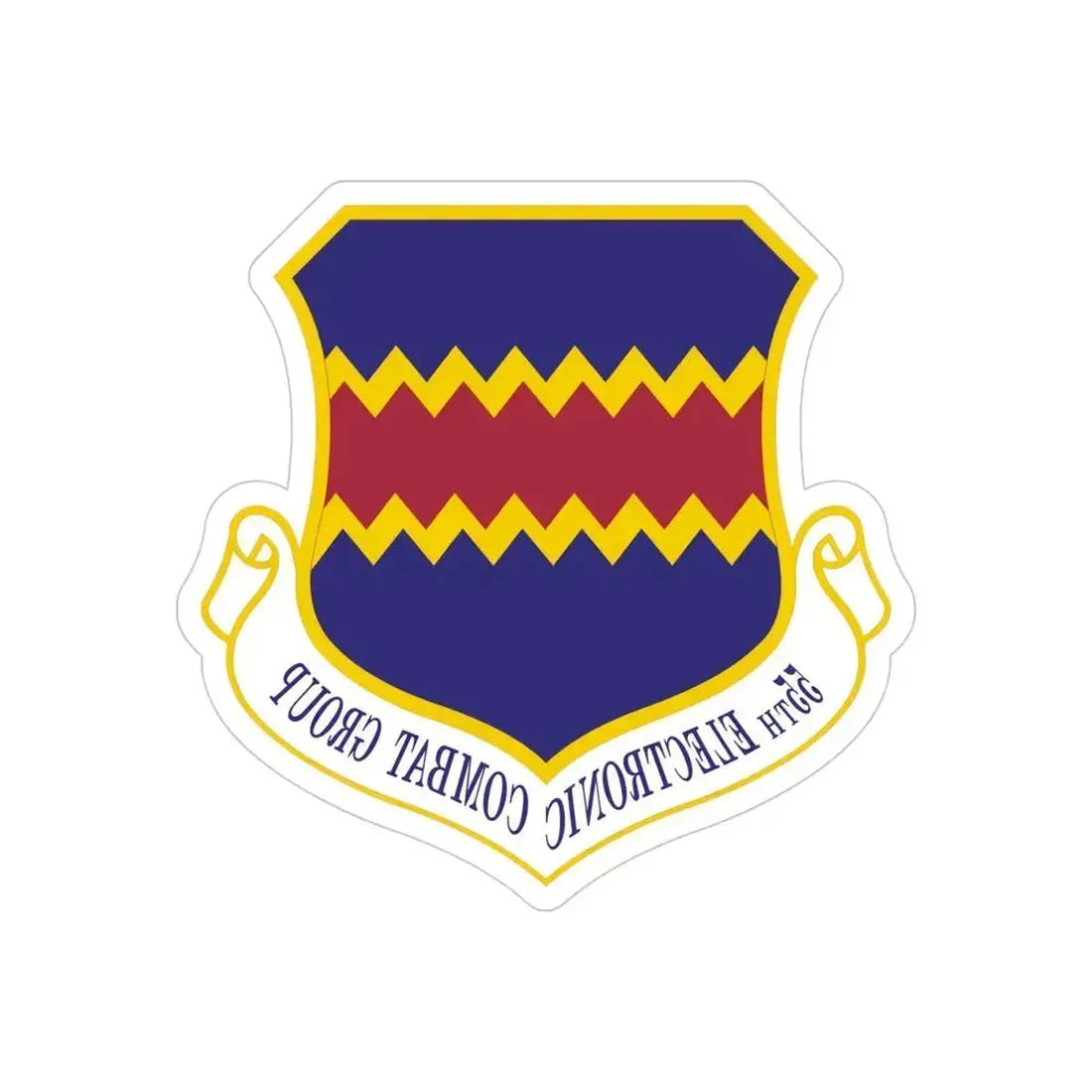 55th Electronic Combat Group (U.S. Air Force) REVERSE PRINT Transparent Die-Cut STICKER 4 Inch Die-Cut Transparent - The Sticker Space
