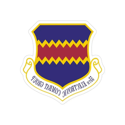 55th Electronic Combat Group (U.S. Air Force) REVERSE PRINT Transparent Die-Cut STICKER 4 Inch Die-Cut Transparent - The Sticker Space