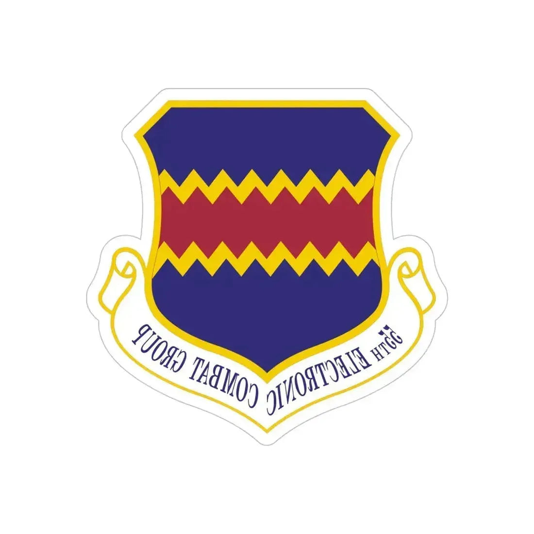 55th Electronic Combat Group (U.S. Air Force) REVERSE PRINT Transparent Die-Cut STICKER 5 Inch Die-Cut Transparent - The Sticker Space