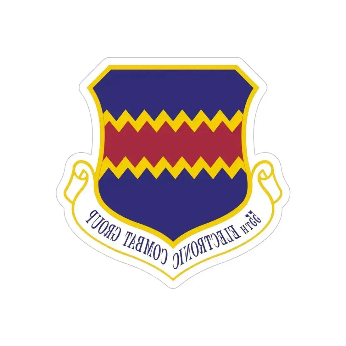55th Electronic Combat Group (U.S. Air Force) REVERSE PRINT Transparent Die-Cut STICKER 6 Inch Die-Cut Transparent - The Sticker Space