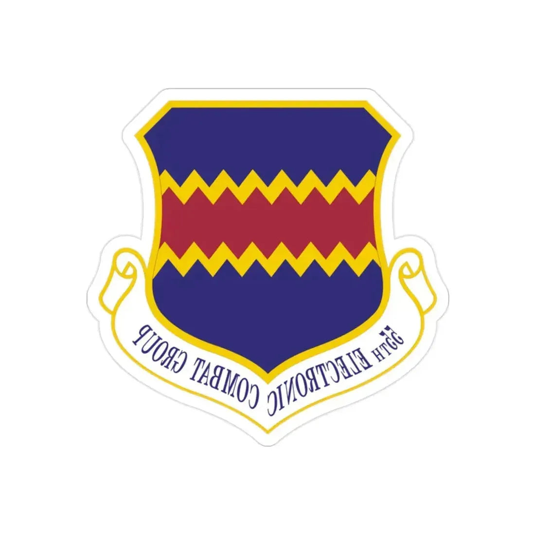 55th Electronic Combat Group (U.S. Air Force) REVERSE PRINT Transparent Die-Cut STICKER - The Sticker Space