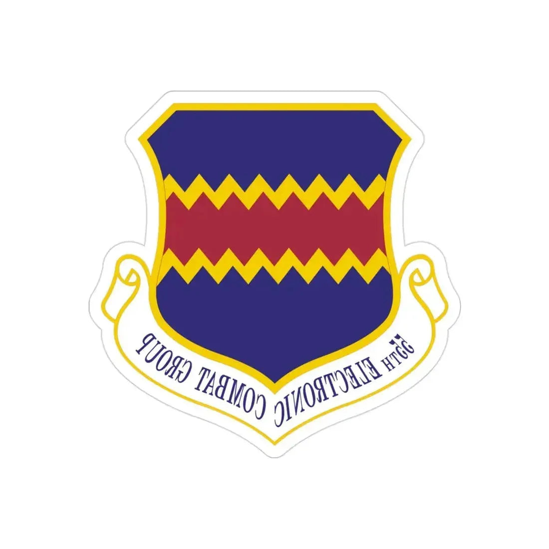 55th Electronic Combat Group (U.S. Air Force) REVERSE PRINT Transparent Die-Cut STICKER - The Sticker Space