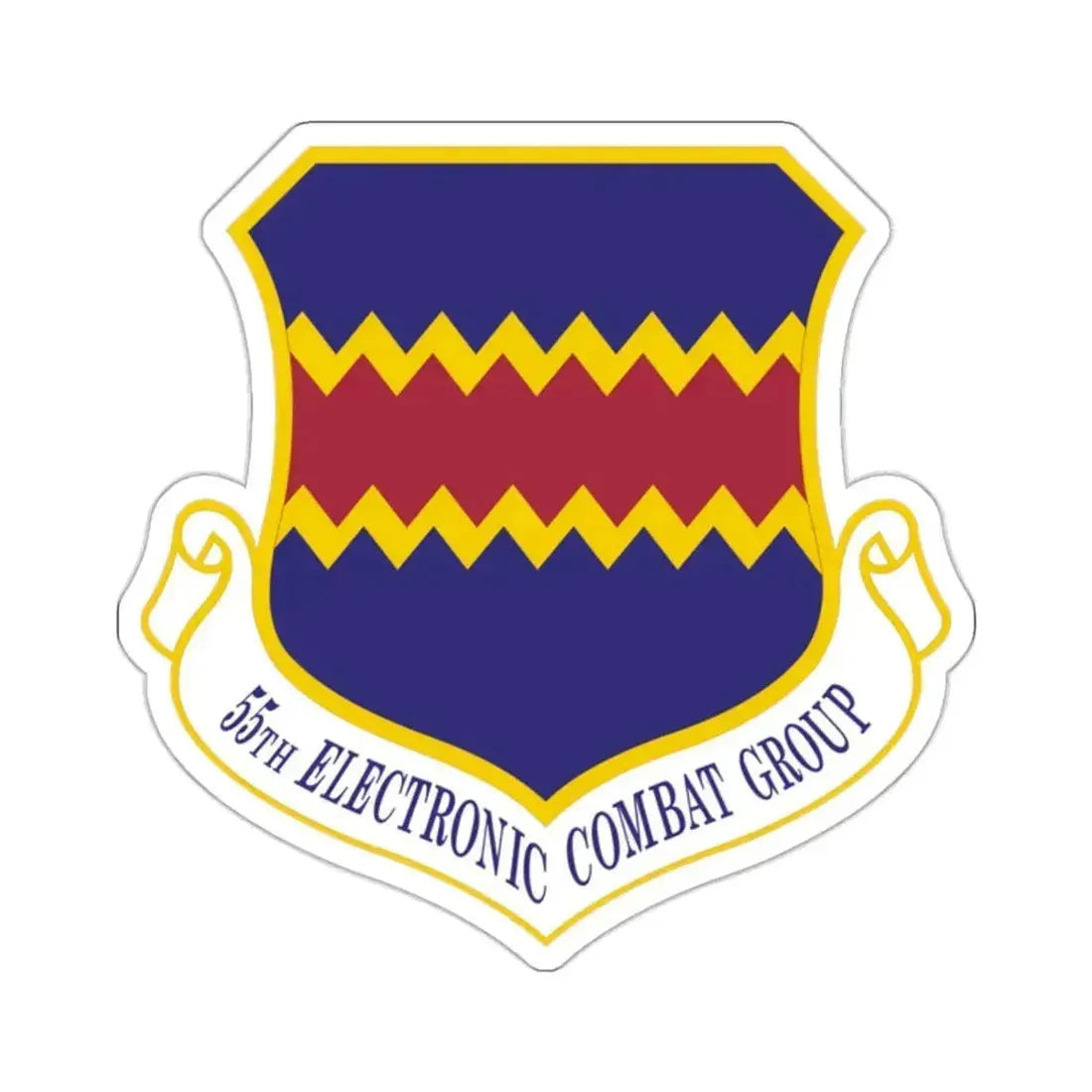 55th Electronic Combat Group (U.S. Air Force) STICKER Vinyl Kiss-Cut Decal 2 Inch White - The Sticker Space