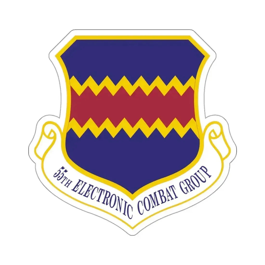 55th Electronic Combat Group (U.S. Air Force) STICKER Vinyl Kiss-Cut Decal 3 Inch White - The Sticker Space