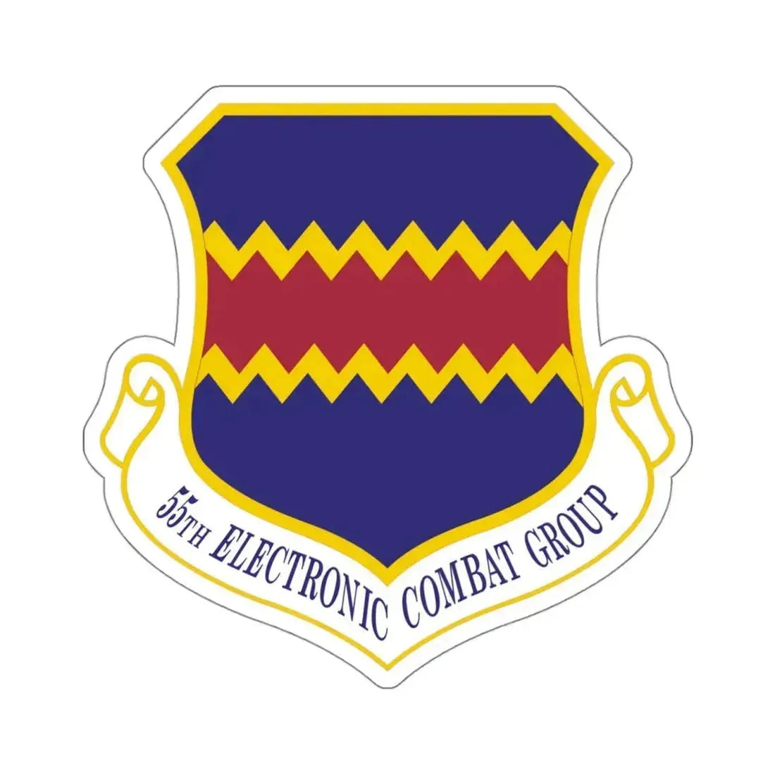 55th Electronic Combat Group (U.S. Air Force) STICKER Vinyl Kiss-Cut Decal 4 Inch White - The Sticker Space