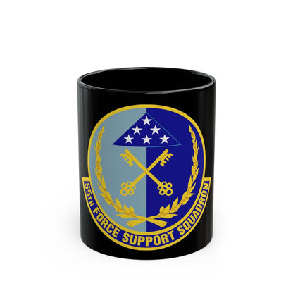 55th Force Support Squadron (U.S. Air Force) Black Coffee Mug-11oz-The Sticker Space