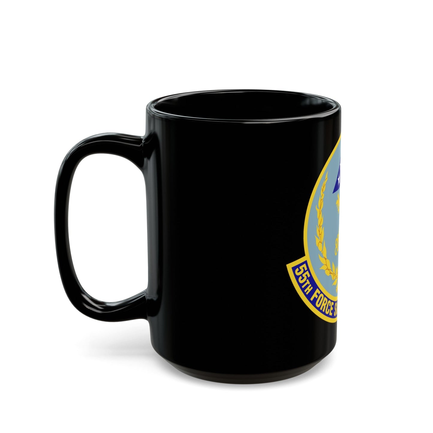 55th Force Support Squadron (U.S. Air Force) Black Coffee Mug-The Sticker Space