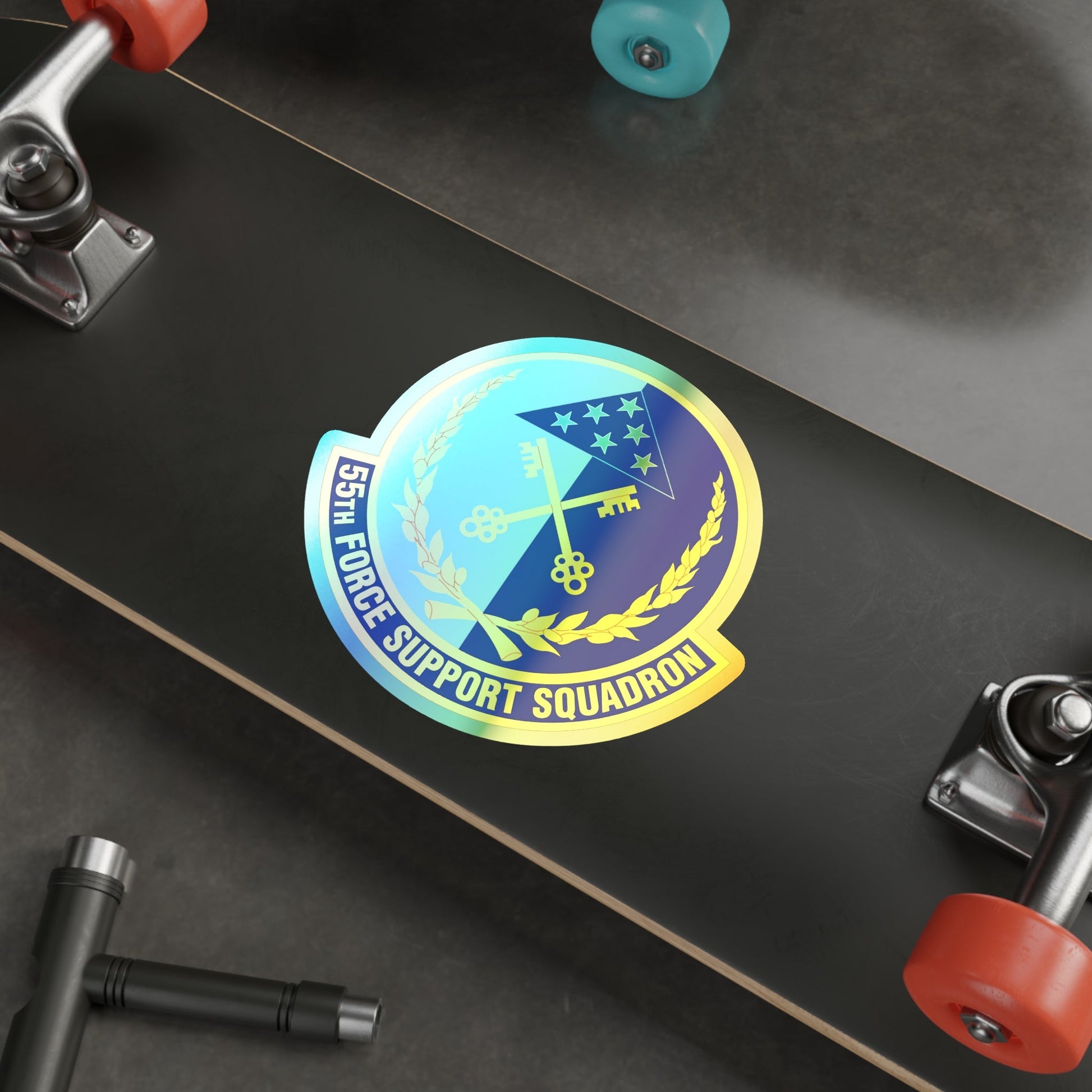 55th Force Support Squadron (U.S. Air Force) Holographic STICKER Die-Cut Vinyl Decal-The Sticker Space