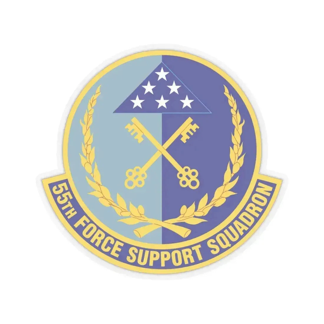 55th Force Support Squadron (U.S. Air Force) STICKER Vinyl Kiss-Cut Decal 3 Inch Transparent - The Sticker Space