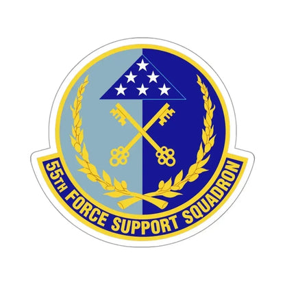 55th Force Support Squadron (U.S. Air Force) STICKER Vinyl Kiss-Cut Decal 3 Inch White - The Sticker Space