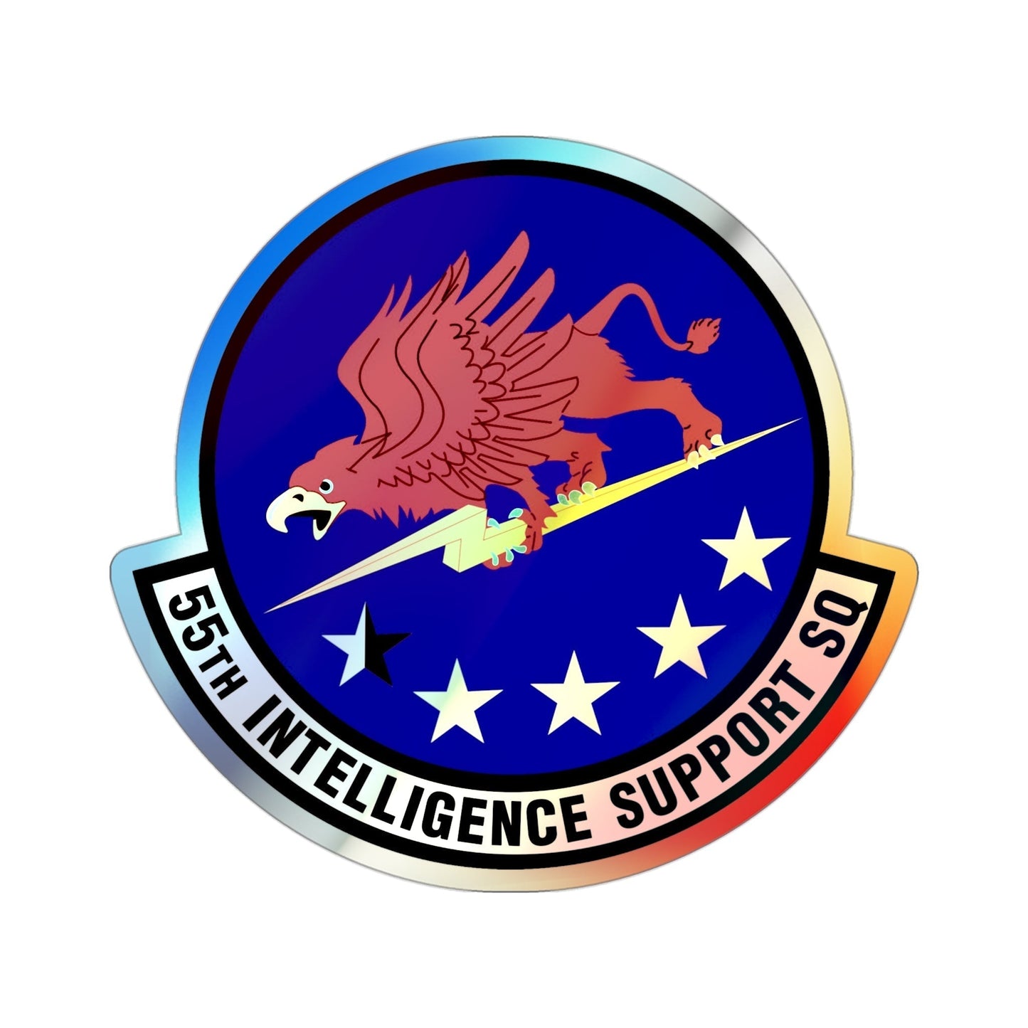 55th Intelligence Support Squadron (U.S. Air Force) Holographic STICKER Die-Cut Vinyl Decal-3 Inch-The Sticker Space