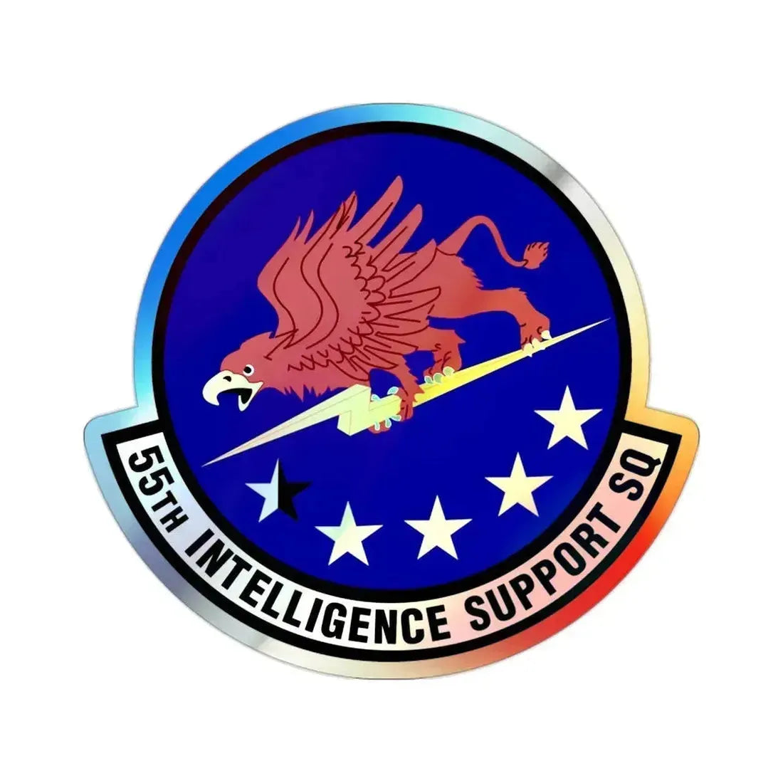 55th Intelligence Support Squadron (U.S. Air Force) Holographic STICKER Die-Cut Vinyl Decal 2 Inch Holographic - The Sticker Space