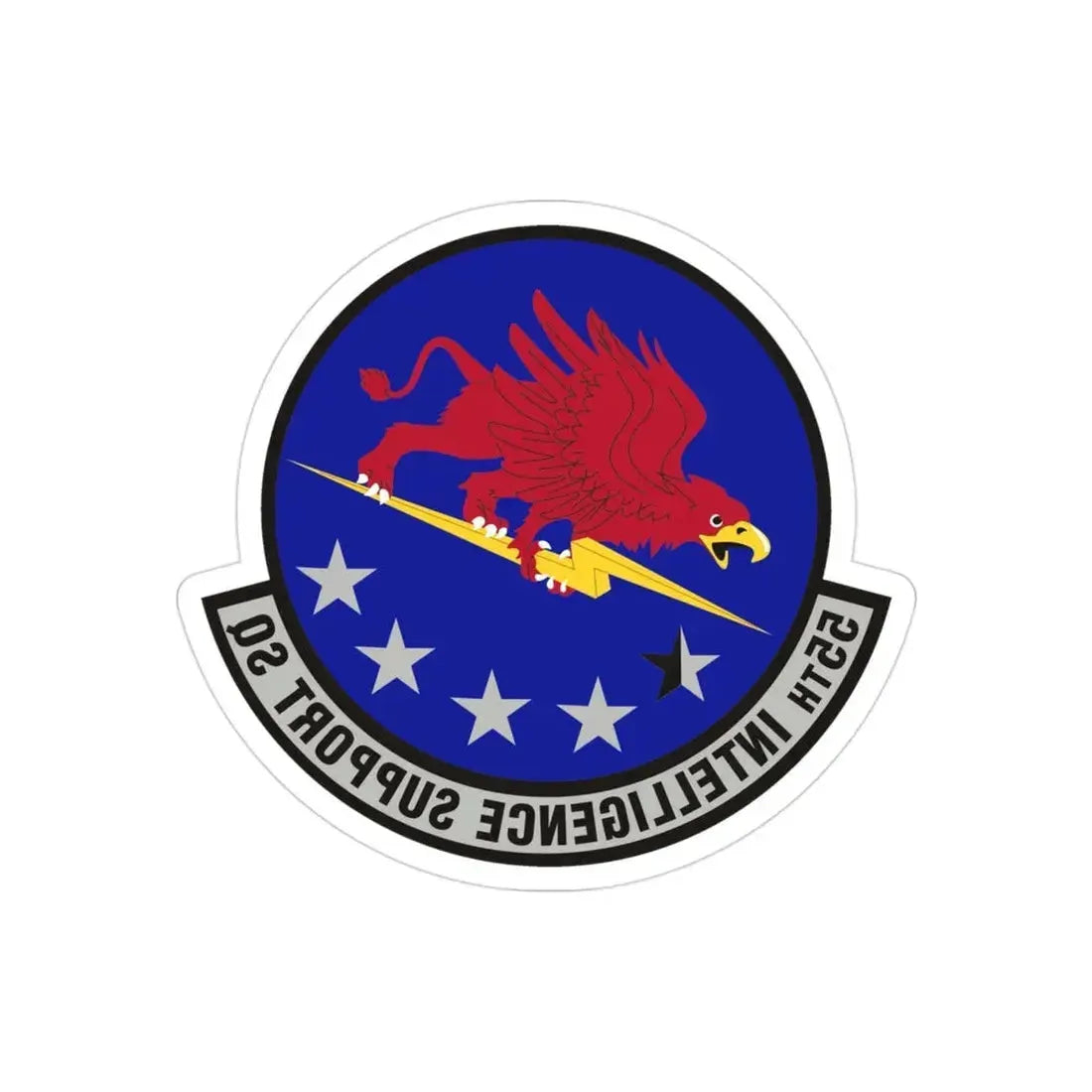 55th Intelligence Support Squadron (U.S. Air Force) REVERSE PRINT Transparent Die-Cut STICKER - The Sticker Space