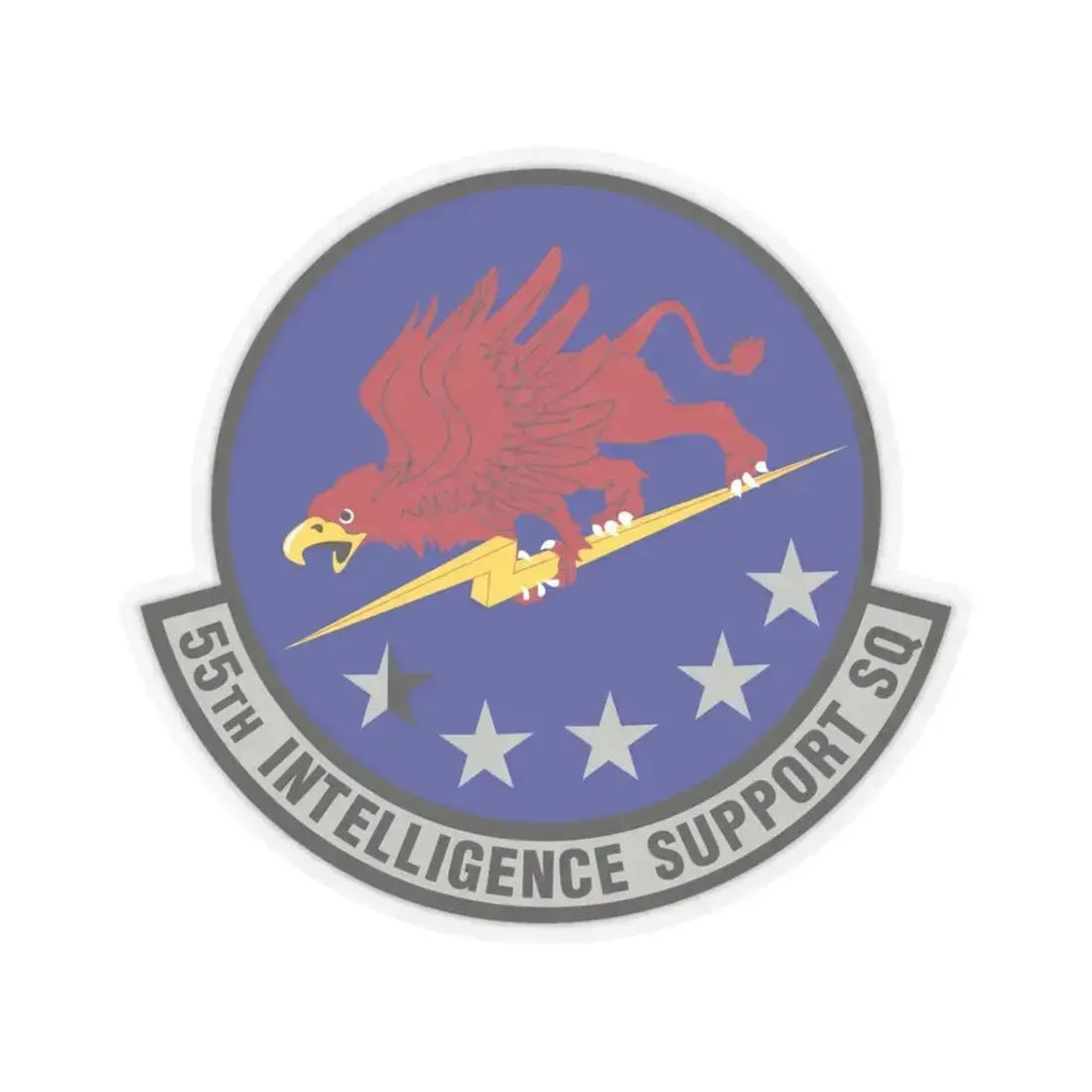 55th Intelligence Support Squadron (U.S. Air Force) STICKER Vinyl Kiss-Cut Decal 3 Inch Transparent - The Sticker Space