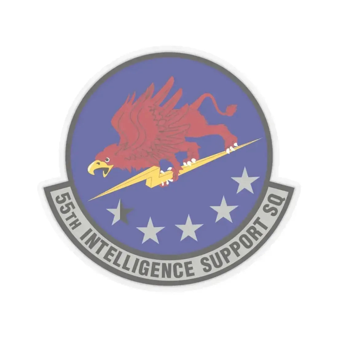 55th Intelligence Support Squadron (U.S. Air Force) STICKER Vinyl Kiss-Cut Decal 4 Inch Transparent - The Sticker Space