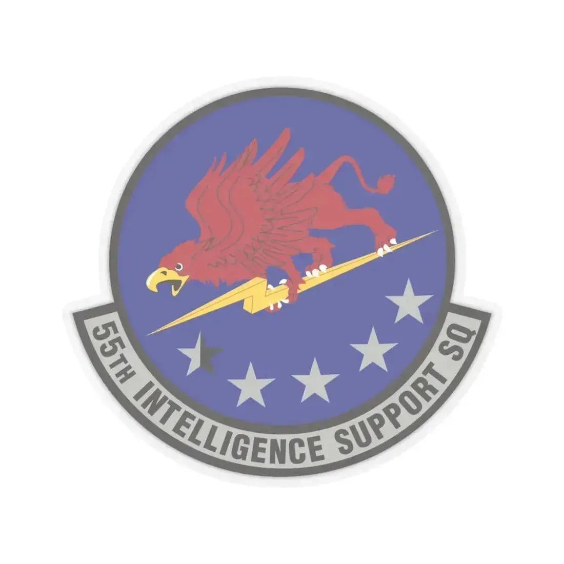 55th Intelligence Support Squadron (U.S. Air Force) STICKER Vinyl Kiss-Cut Decal 6 Inch Transparent - The Sticker Space