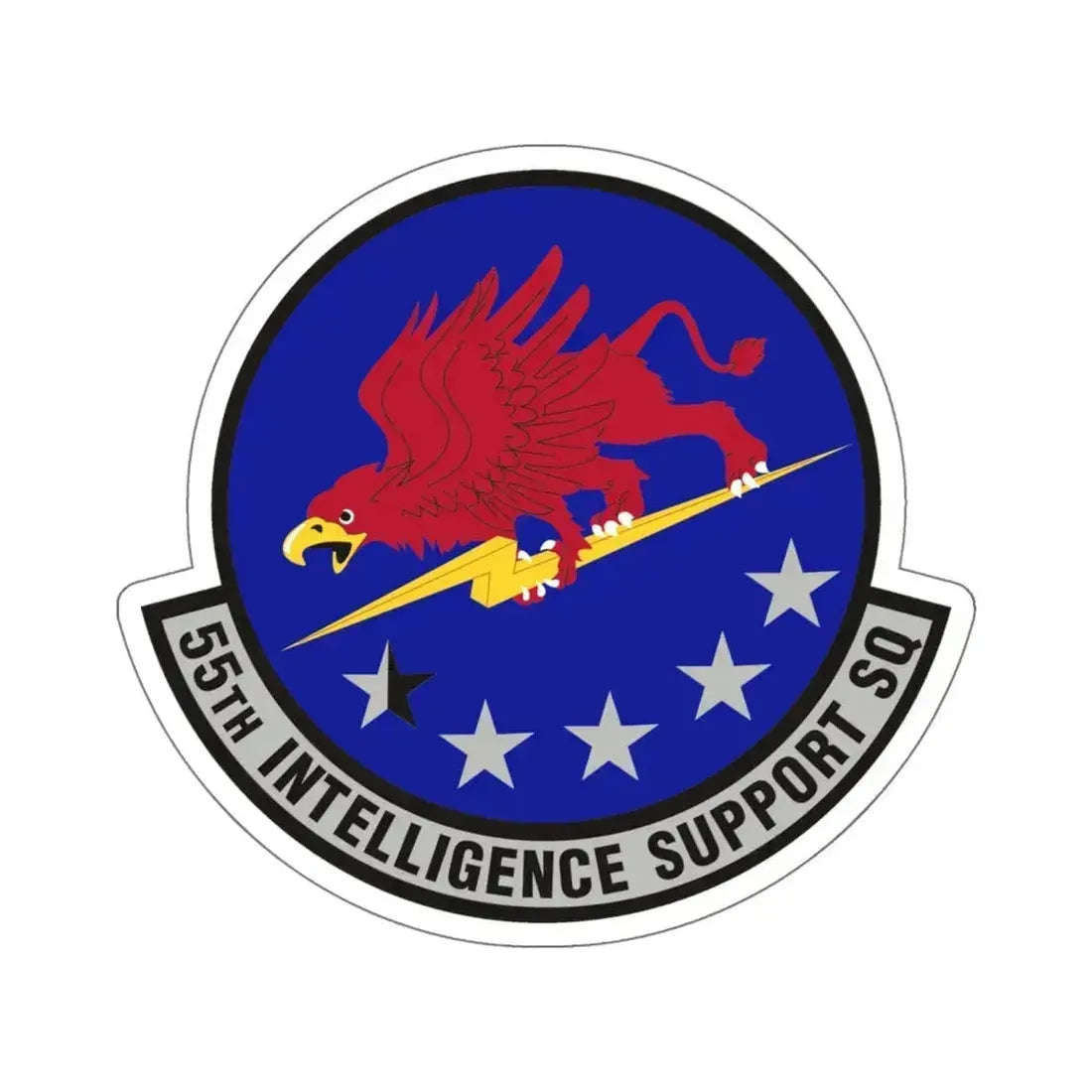 55th Intelligence Support Squadron (U.S. Air Force) STICKER Vinyl Kiss-Cut Decal 6 Inch White - The Sticker Space