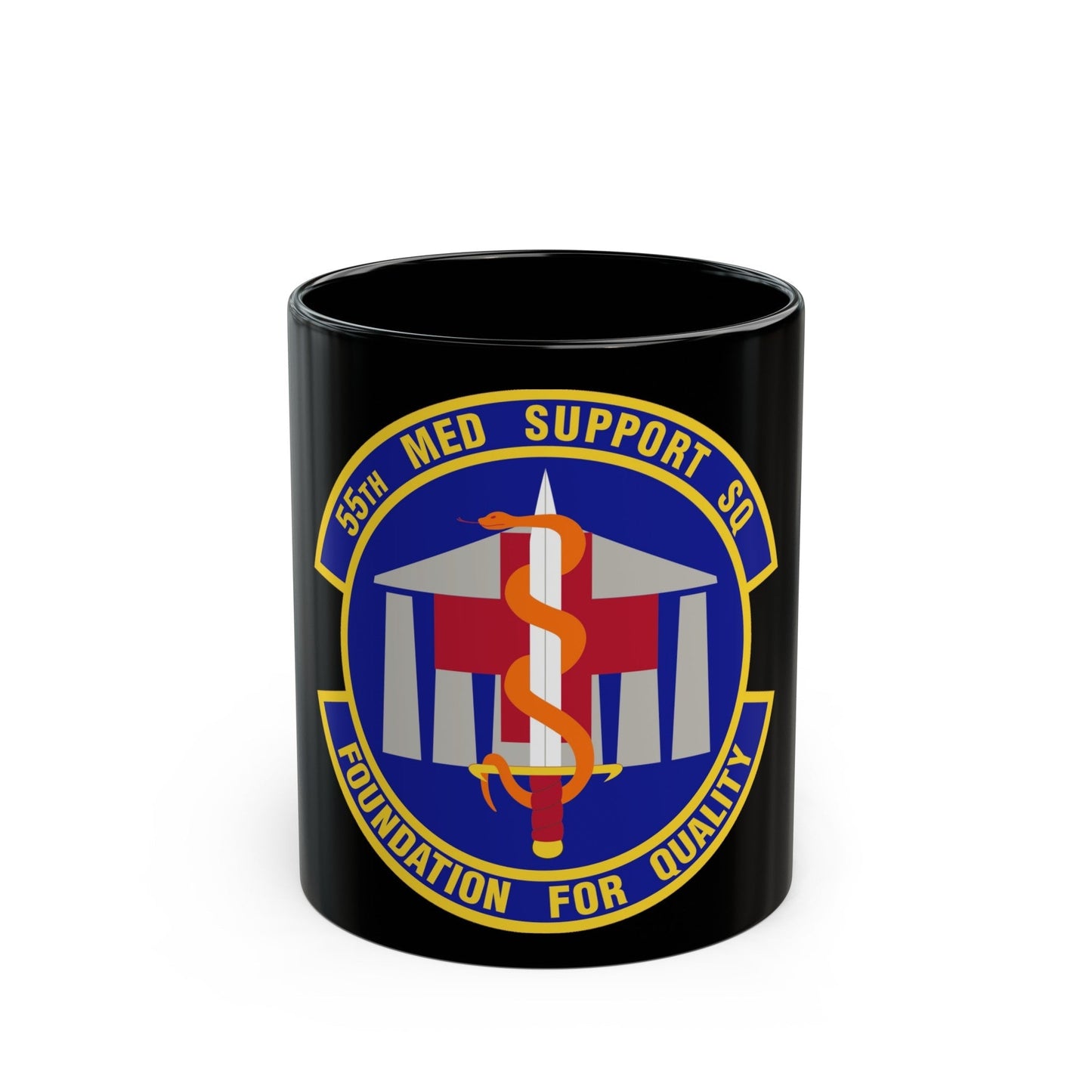 55th Medical Support Squadron (U.S. Air Force) Black Coffee Mug-11oz-The Sticker Space