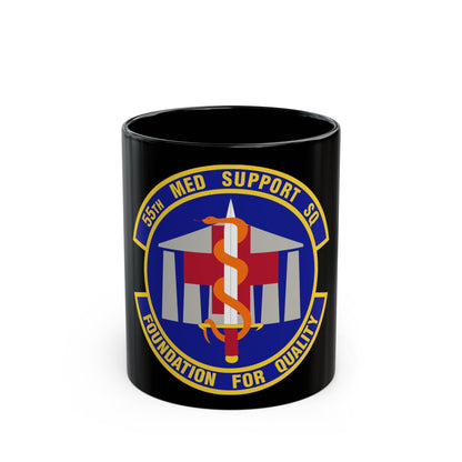 55th Medical Support Squadron (U.S. Air Force) Black Coffee Mug-11oz-The Sticker Space