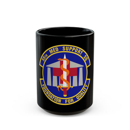 55th Medical Support Squadron (U.S. Air Force) Black Coffee Mug-15oz-The Sticker Space